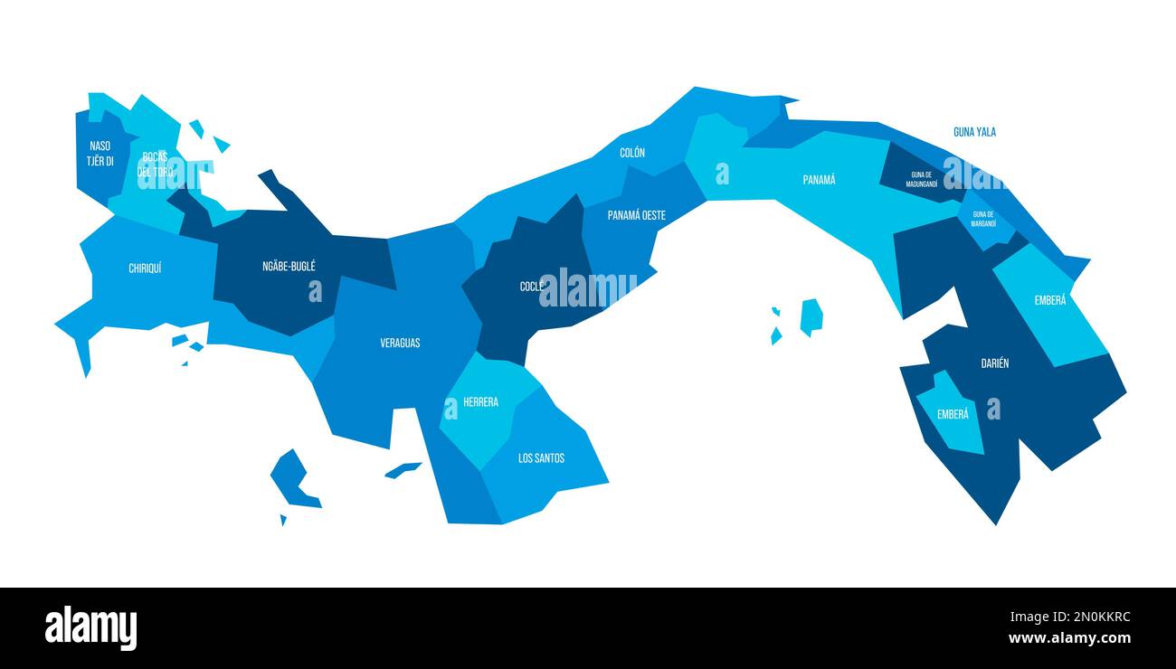 Panamá Mapa político de divisiones administrativas - provincias. Plano