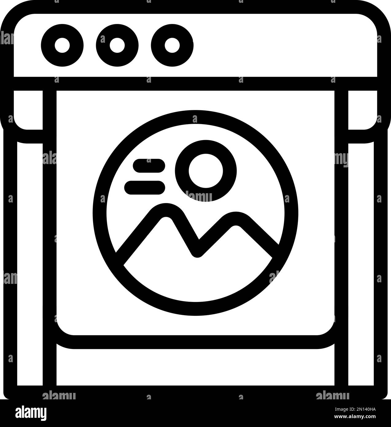 Vector de contorno de icono de dispositivo de desplazamiento. Dispositivo de plotter. Impresión de máquina Ilustración del Vector