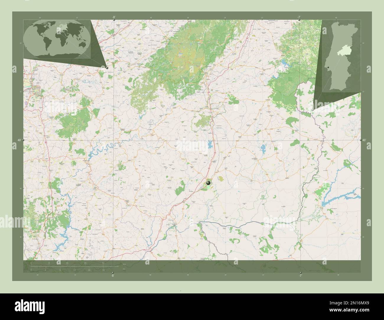 Castelo Branco, distrito de Portugal. Abrir Street Map. Mapas de