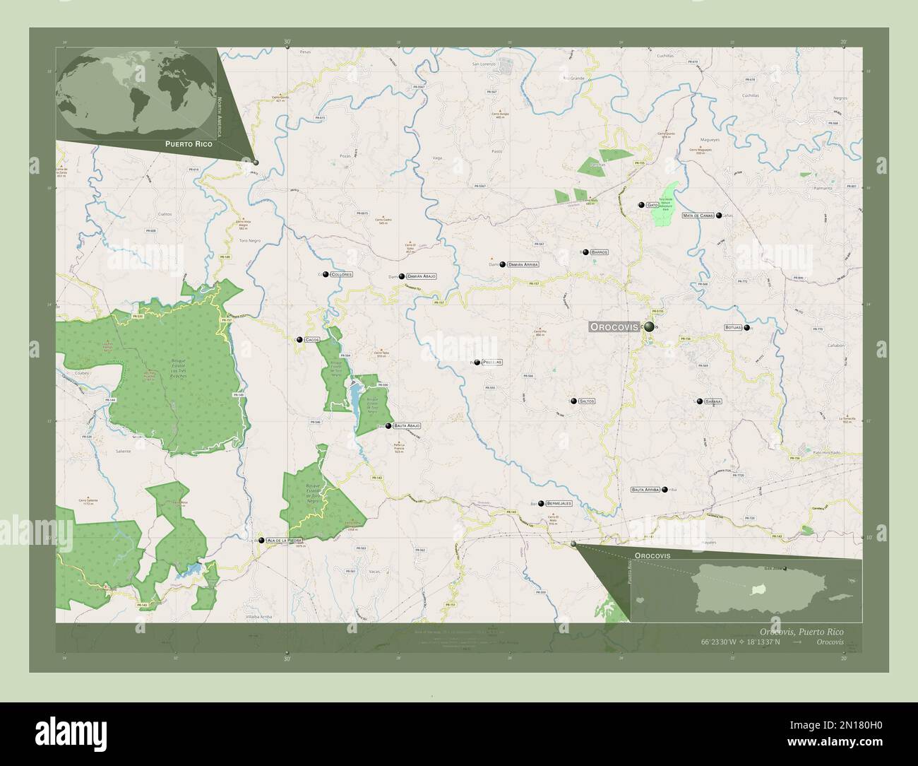 Orocovis, municipio de Puerto Rico. Abrir Street Map. Ubicaciones y