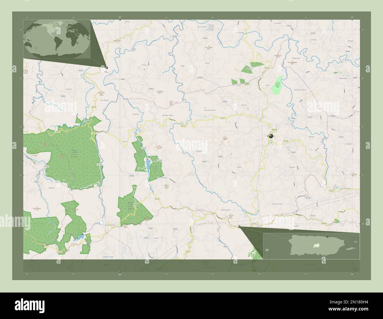 Orocovis, municipio de Puerto Rico. Abrir Street Map. Mapas de ubicación auxiliares de esquina
