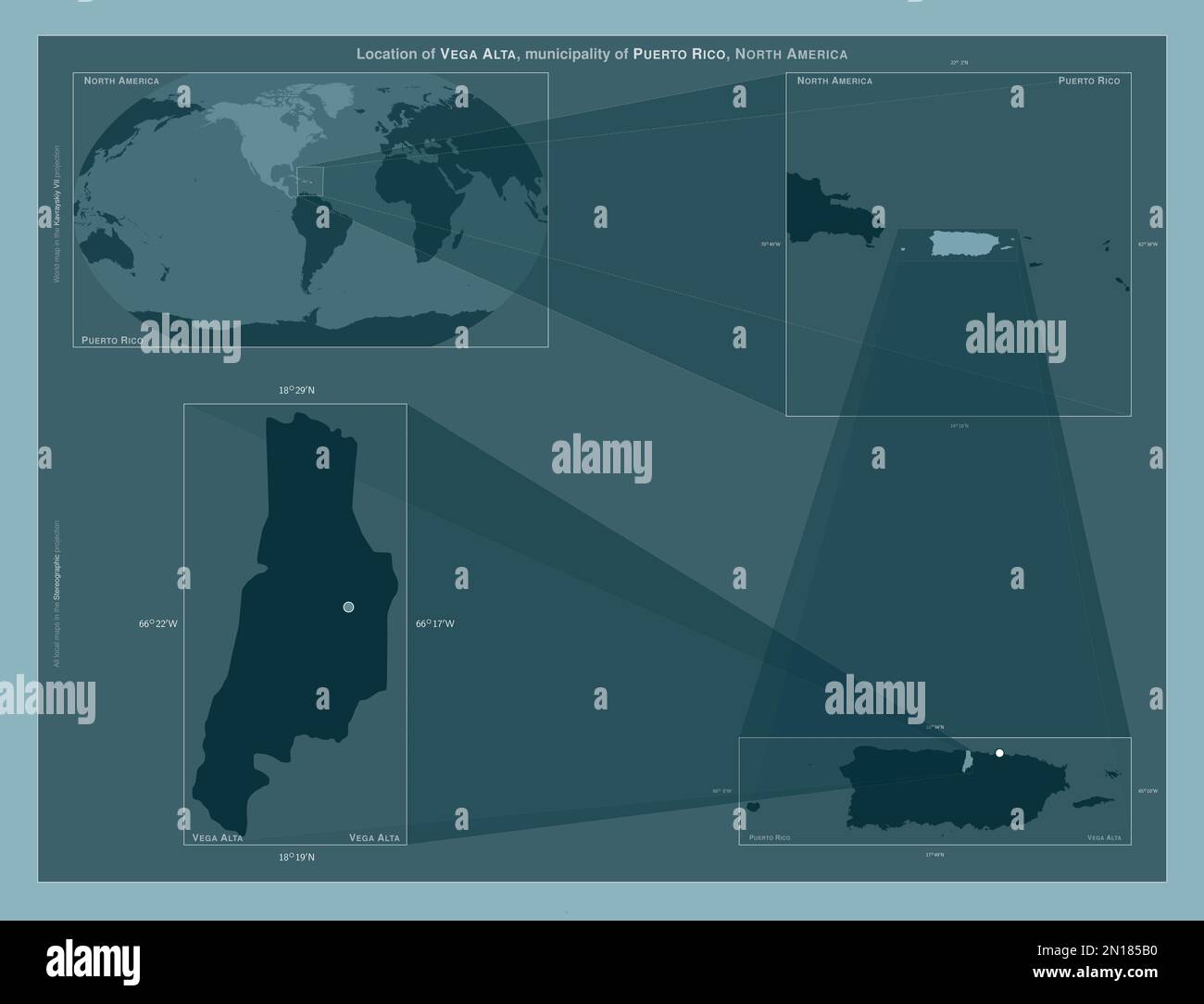 Vega Alta, municipio de Puerto Rico. Diagrama que muestra la ubicación