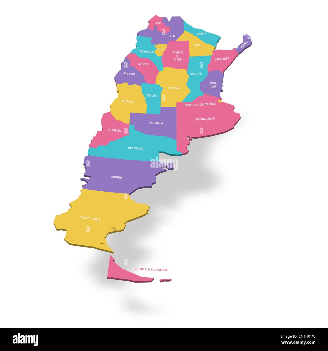 Argentina Mapa político de divisiones administrativas - provincias y