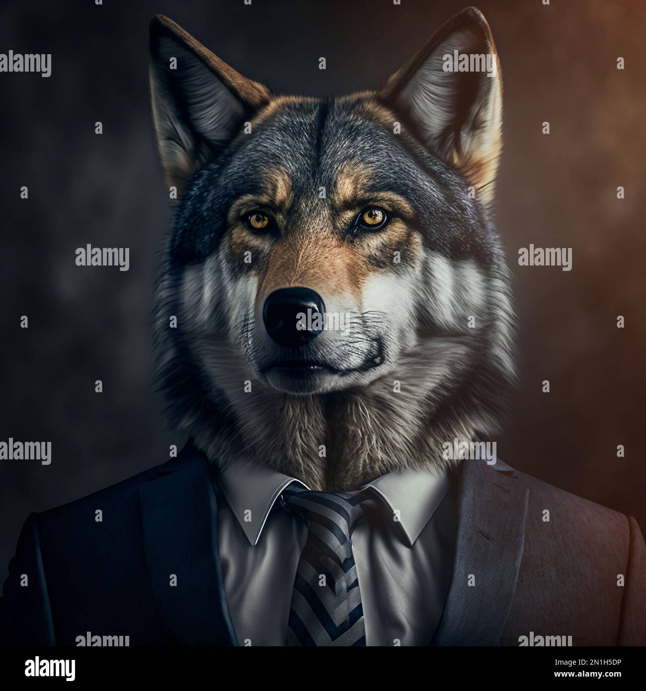 Retrato de un lobo vestido con un traje de negocios formal generativo ai  Fotografía de stock - Alamy