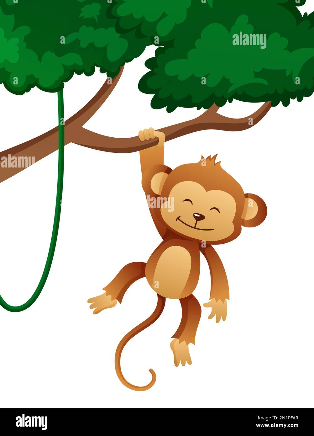 Mono. Lindo aislado vector de dibujos animados Imagen Vector de stock ...