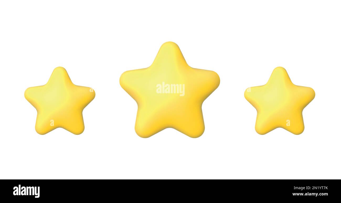 Icono de estrella en estilo de dibujos animados 3D aislado sobre fondo