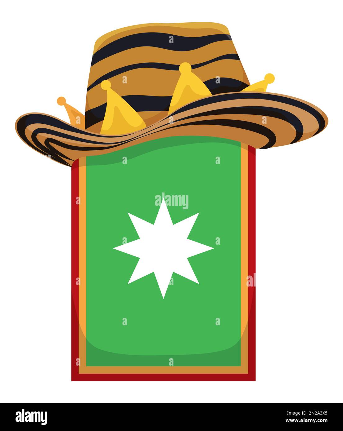 Sombrero colombiano festivo -sombrero vueltiao- combinado con partes de la  corona sobre la bandera de Barranquilla en posición vertical Imagen Vector  de stock - Alamy