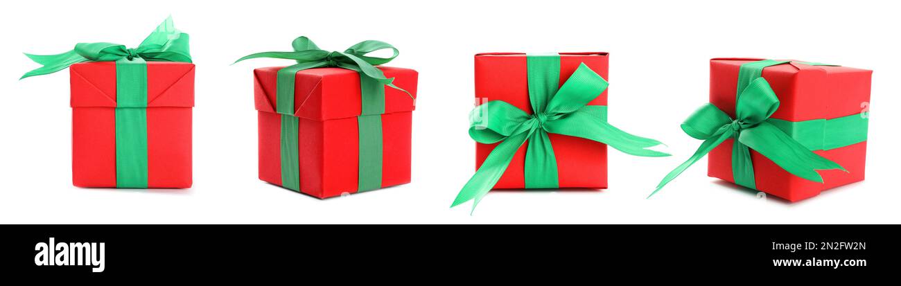 Grupo De Diferentes Cajas De Regalo De Navidad Aisladas Sobre Fondo Blanco  Foto de stock y más banco de imágenes de Regalo de navidad - iStock