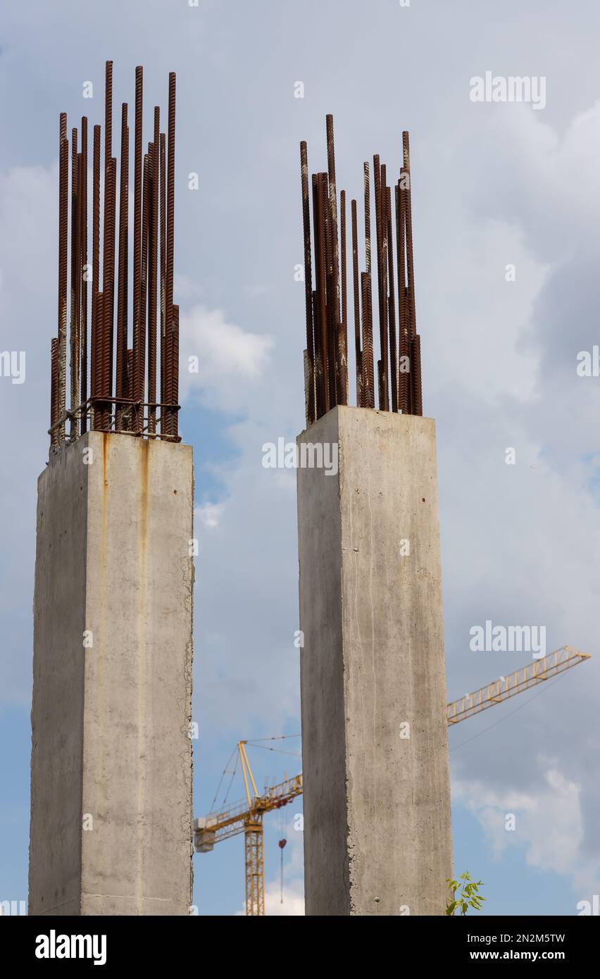 construcción de estructuras de hormigón armado Foto de stock