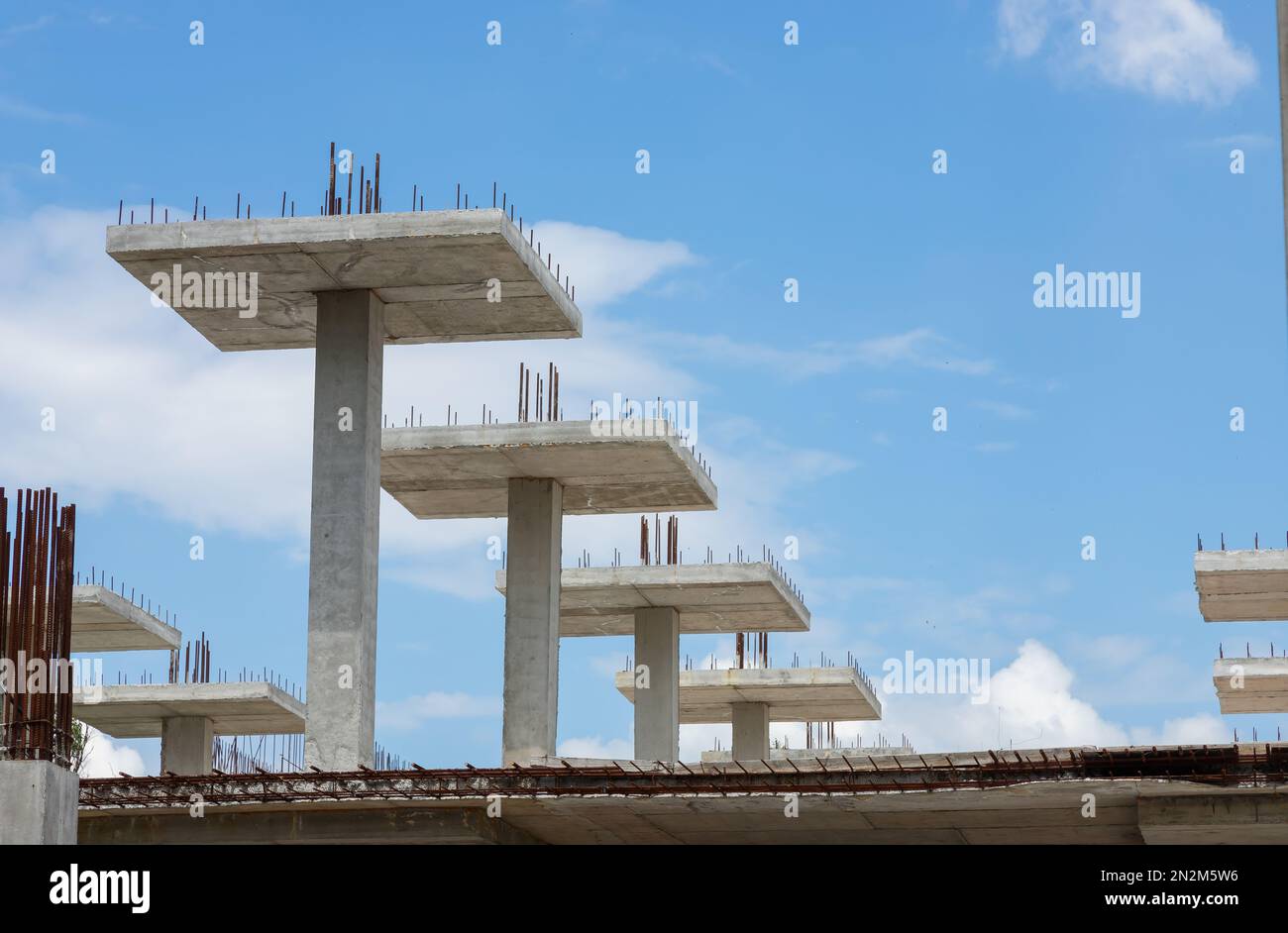 construcción de estructuras de hormigón armado Foto de stock