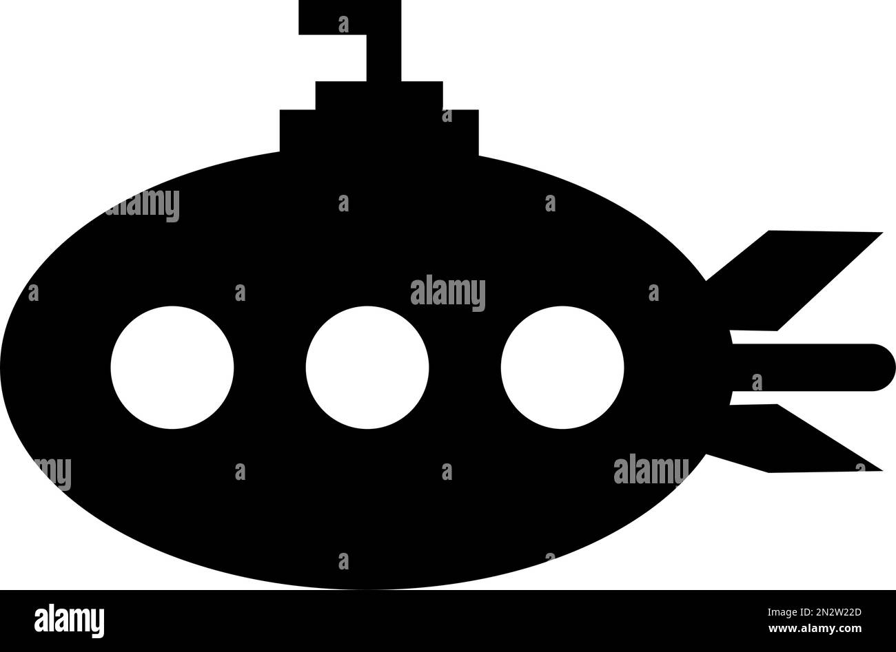 Icono de silueta de submarino. Buque de guerra. Vector editable. Ilustración del Vector