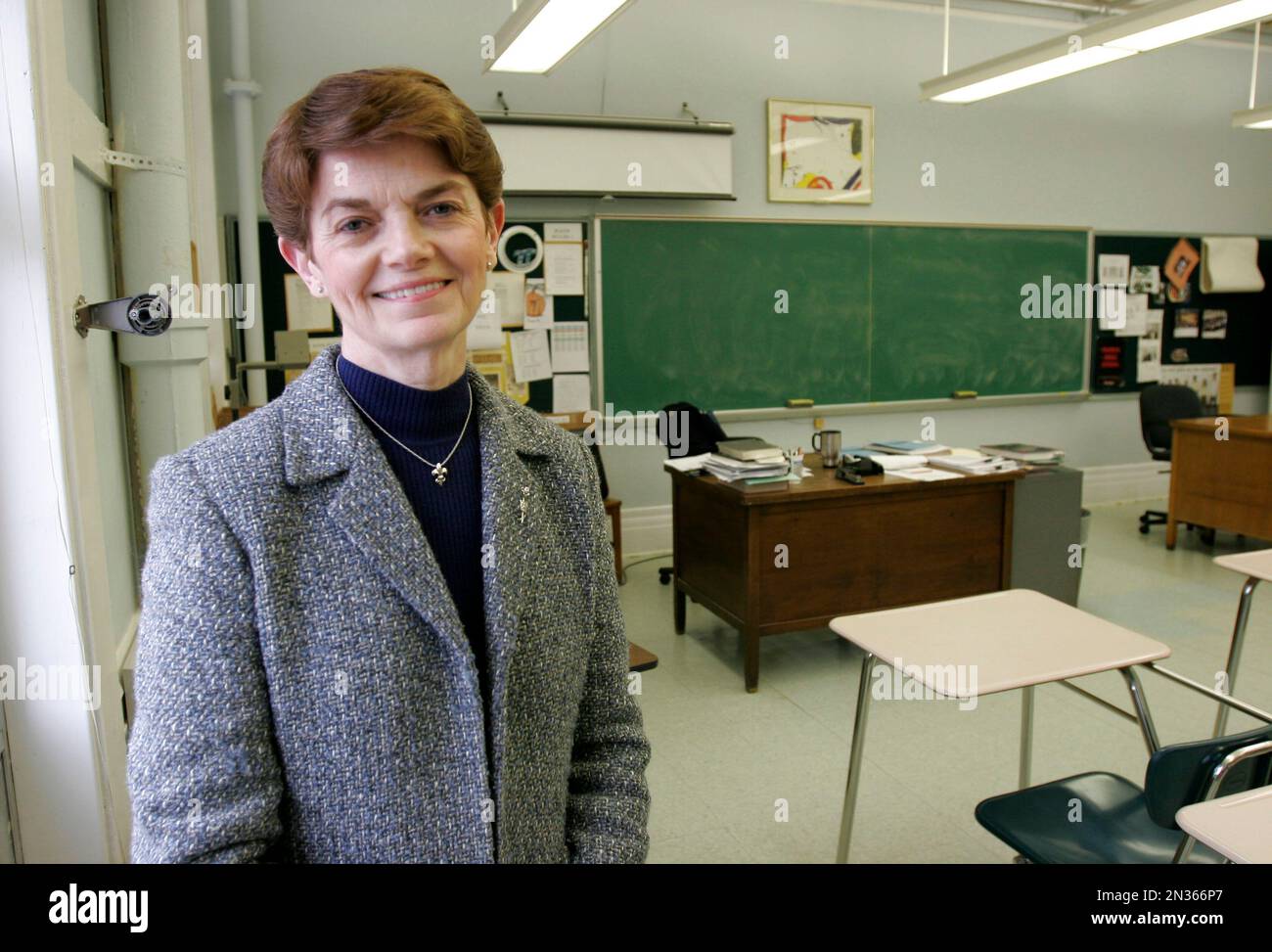 Dr. Sheila Collins poses in her classroom in Isidore Newman School in
