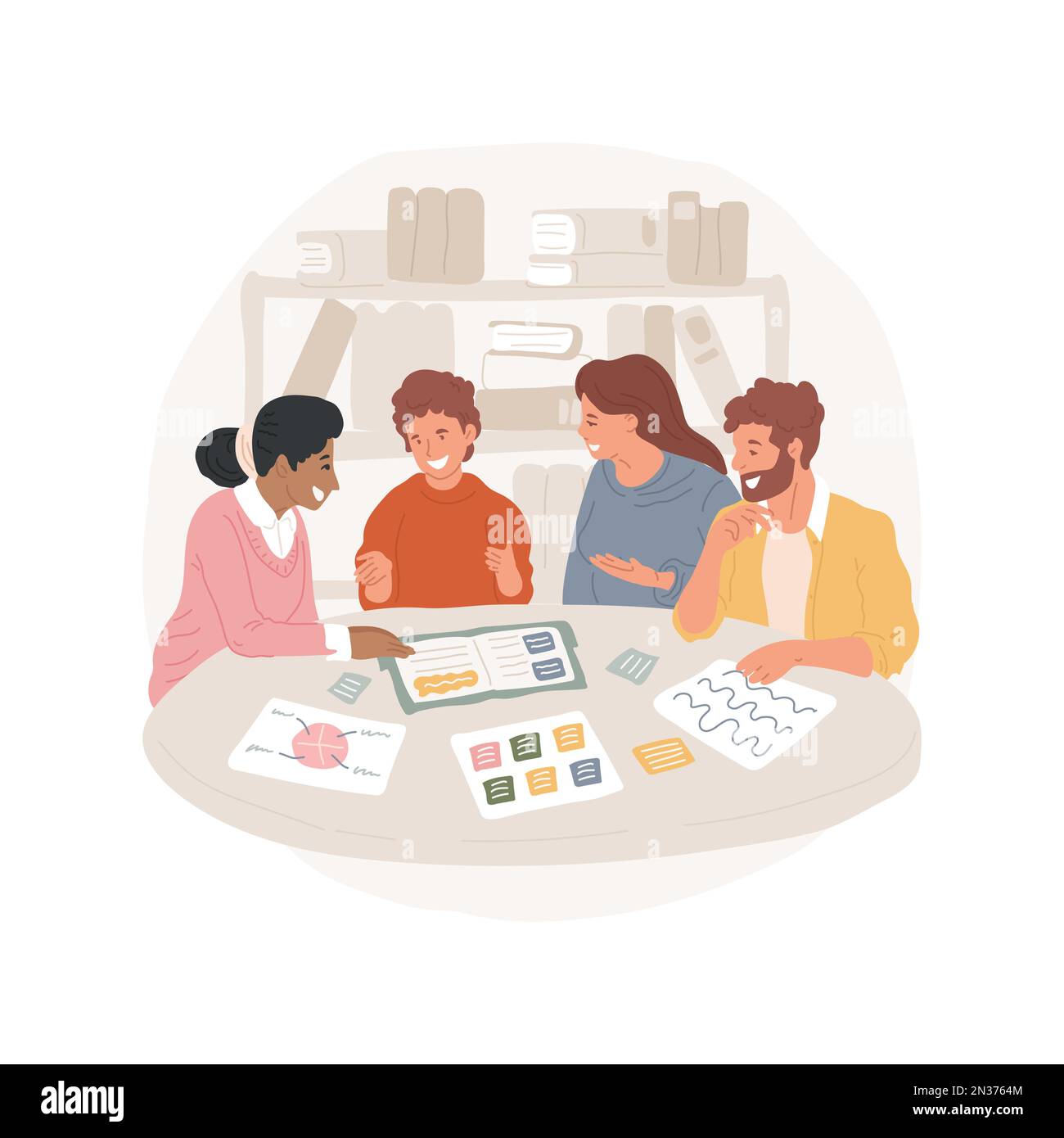 Discusión y preguntas aislado ilustración vectorial de dibujos animados