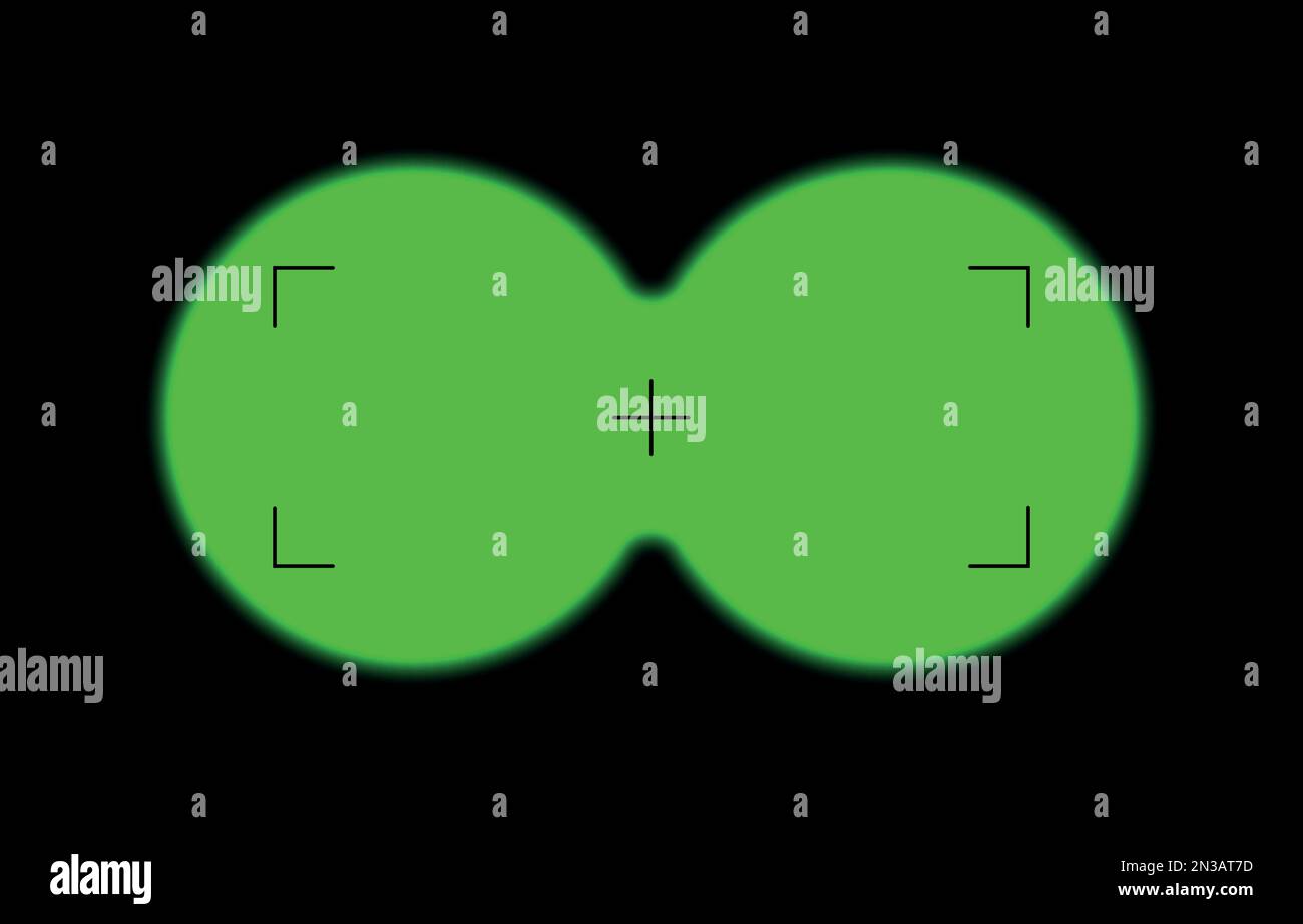 Vista de binoculares espía pov objetivo binocular óptico vista y marco de  zoom del telescopio plantilla de vector de superposición de punto de vista  turístico