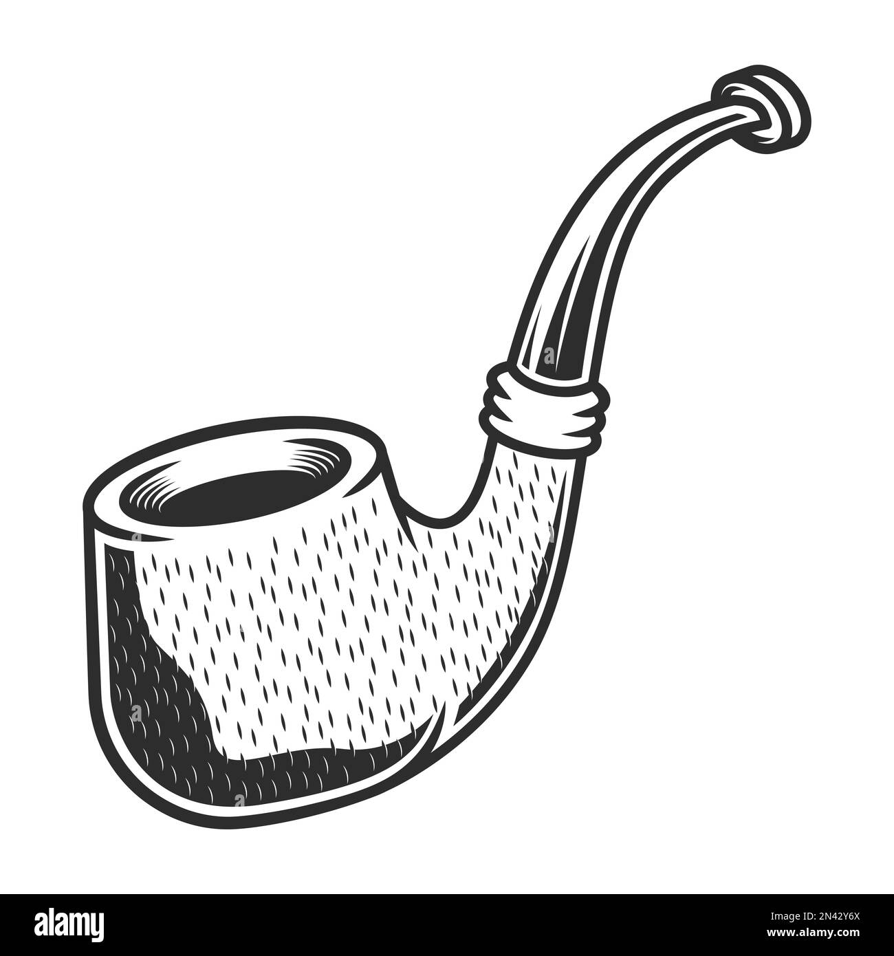 Silueta de pipa de fumar retro hipster pipa de tabaco vintage ilustración  vectorial