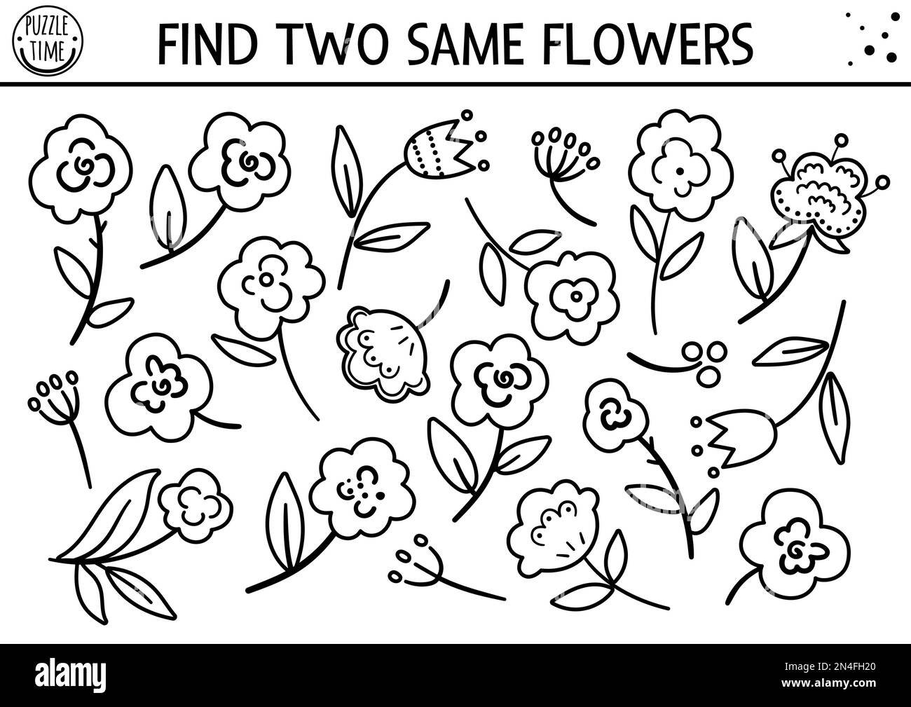 Encuentra dos mismas flores. Día de la madre en blanco y negro actividad de emparejamiento para niños. Divertida línea de primavera lógica quiz hoja de trabajo para niños. Fácil de imprimir Imagen Encuentra dos mismas flores. Día de la madre en blanco y negro actividad de emparejamiento para niños. Divertida línea de primavera lógica quiz hoja de trabajo para niños. Fácil de imprimir Imagen