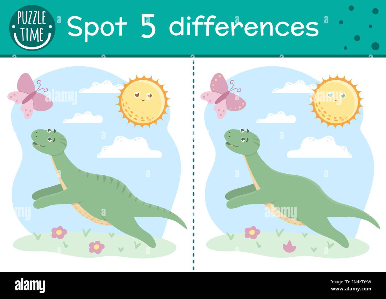 Prehistórico encontrar diferencias juego para los niños. Actividad