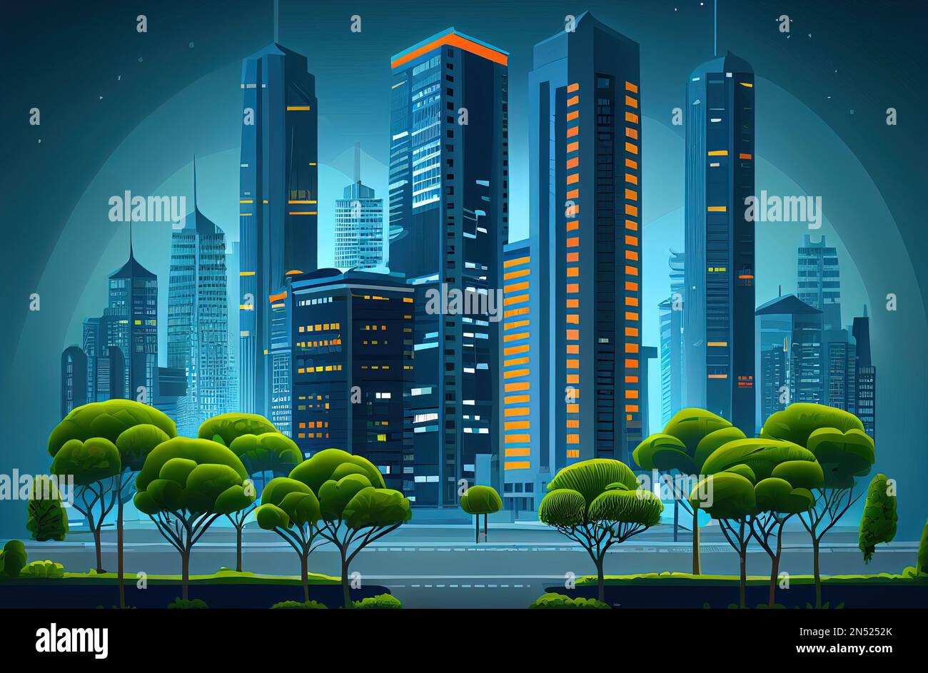 anime paisaje urbano con rascacielos y árboles verdes. IA generativa Fotografía de stock - Alamy anime paisaje urbano con rascacielos y árboles verdes. IA generativa Fotografía de stock - Alamy