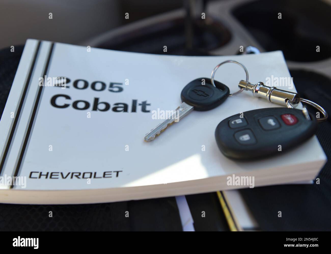 The key of a 2005 Chevrolet Cobalt is photographed in Alexandria, Va