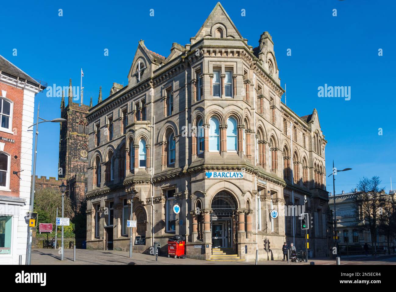 El impresionante Barclays Bank Building en Queen Square, Wolverhampton, Reino Unido Foto de stock