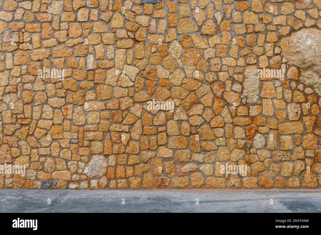 pared de piedra y cemento, textura. Foto de stock