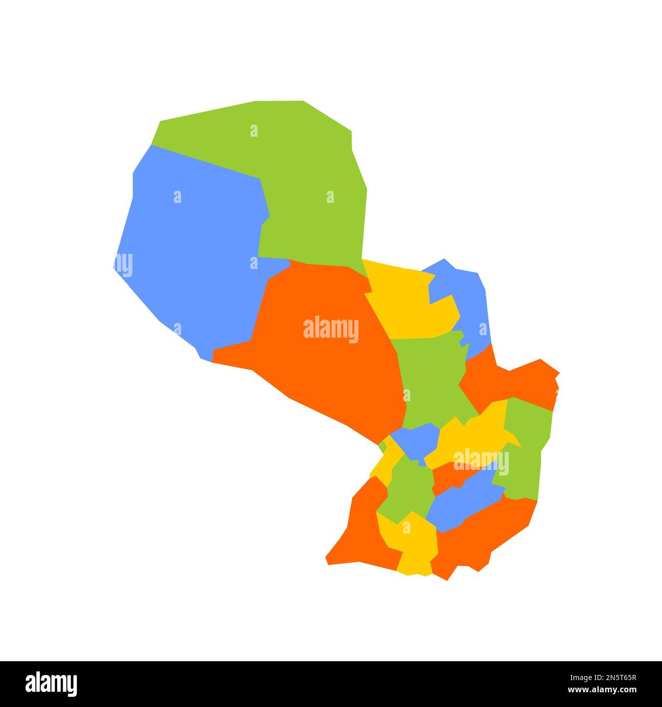 Paraguay Mapa político de las divisiones administrativas ...