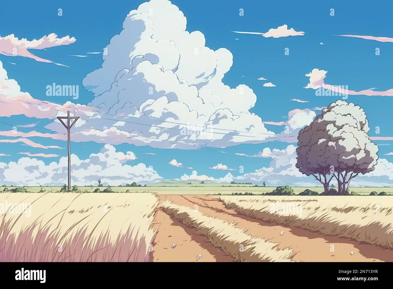 Anime dibujo paisaje con fondo pastel de color. IA generativa Fotografía de stock - Alamy Anime dibujo paisaje con fondo pastel de color. IA generativa Fotografía de stock - Alamy
