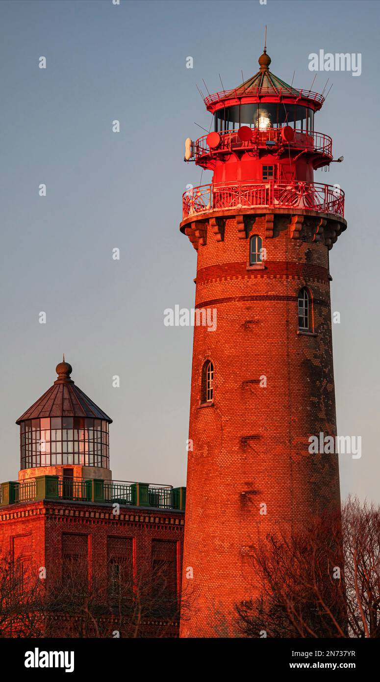 Faro y Torre Schinkel, Cabo Arkona, Isla Rügen Foto de stock