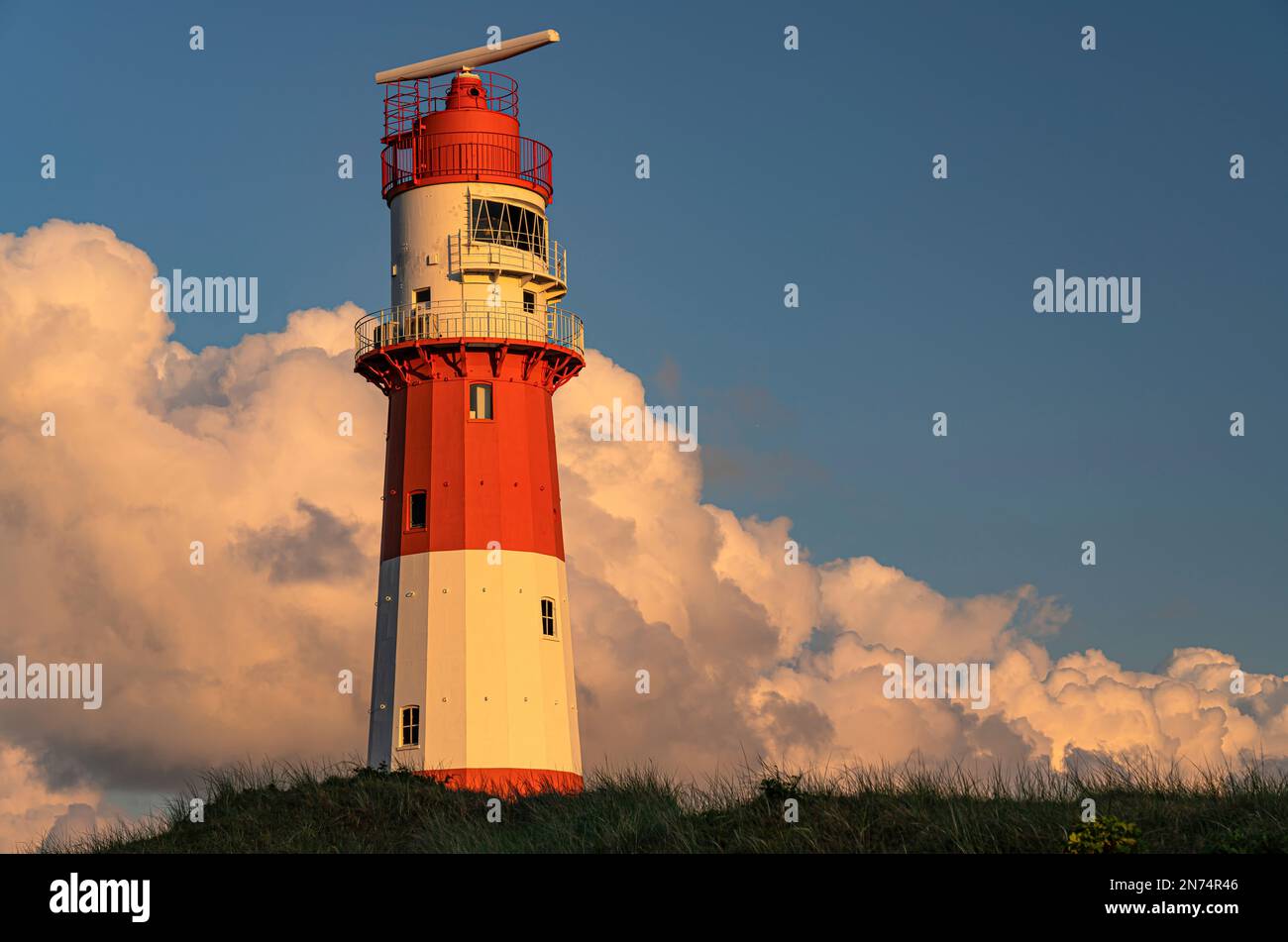 Faro eléctrico, isla de Borkum Foto de stock