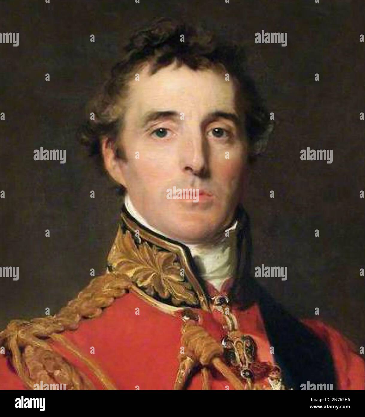 ARTHUR WELLESLEY, DUQUE DE WELLINGTON (1769-1852) soldado anglo-irlandés y estadista. Detalle de la pintura de Thomas Lawrence sobre 1815 Foto de stock