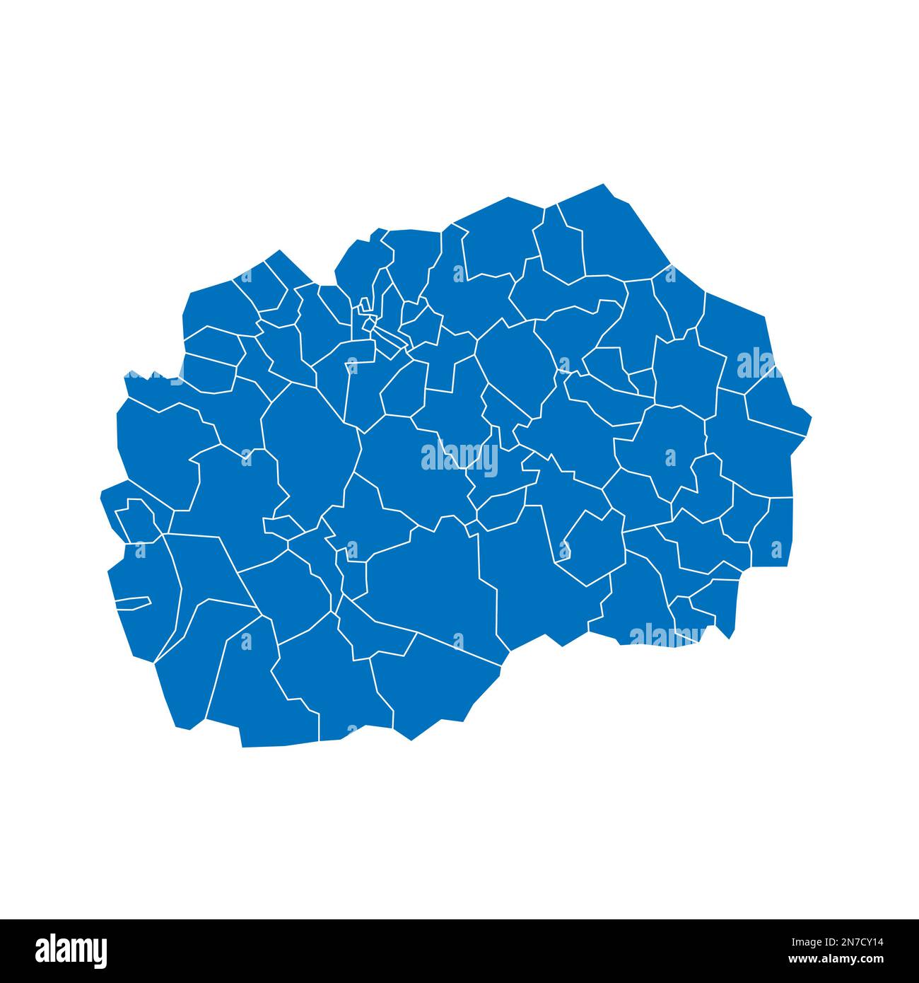 Macedonia del Norte Mapa político de las divisiones administrativas