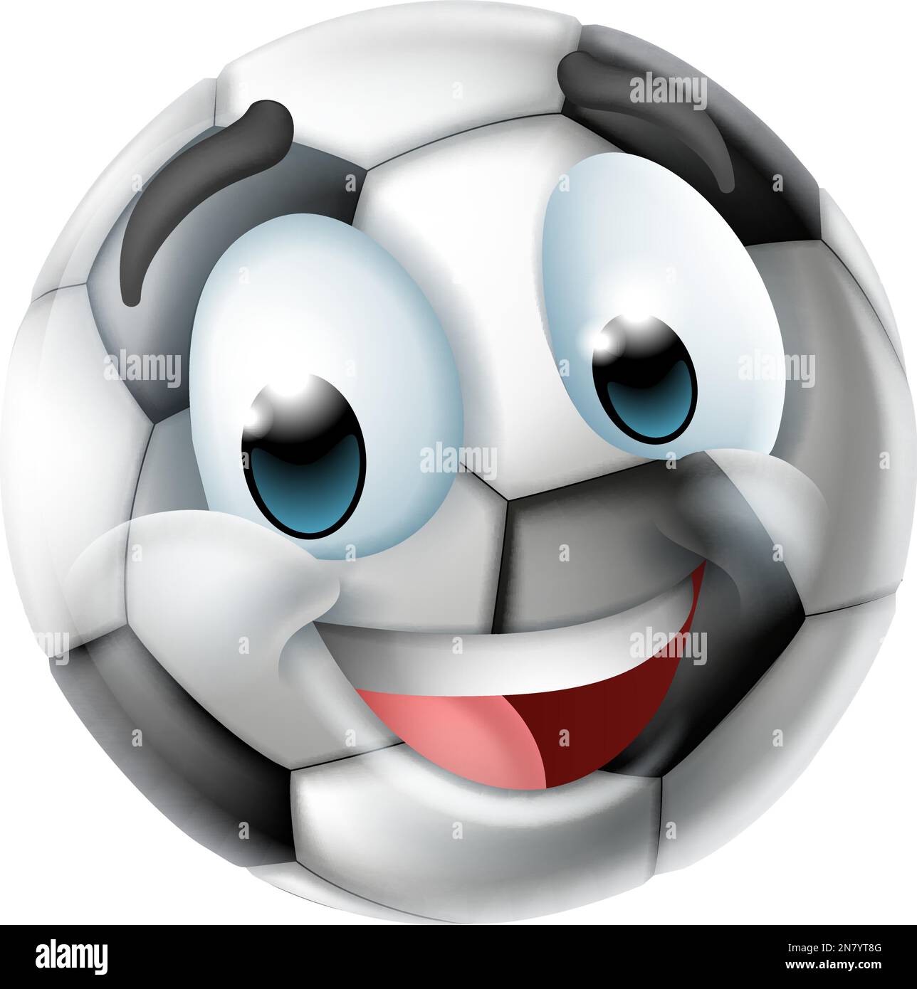 Balón de fútbol Emoticon cara Emoji Cartoon icono Imagen Vector de stock -  Alamy