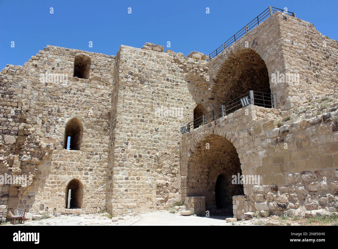 El castillo de Kerak, Al-Karak, Jordania Foto de stock