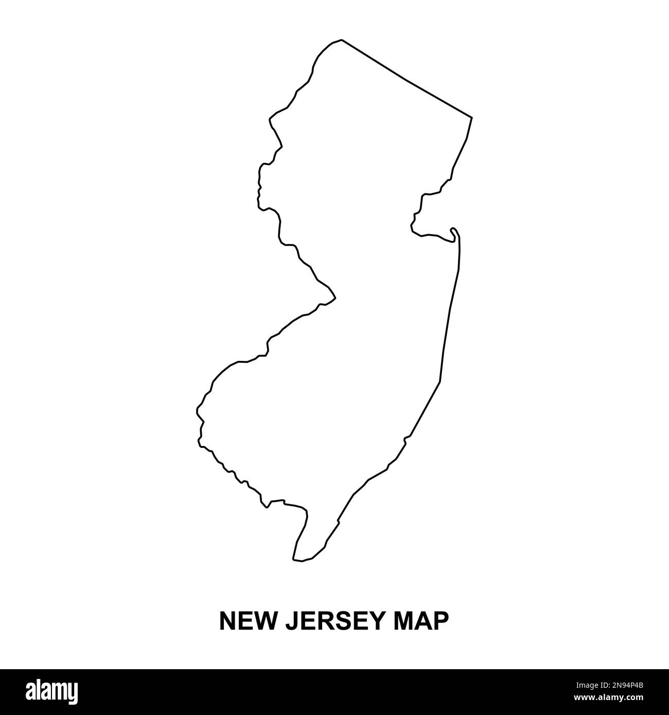 Mapa de Nueva Jersey, Estados unidos de américa. Concepto plano icono