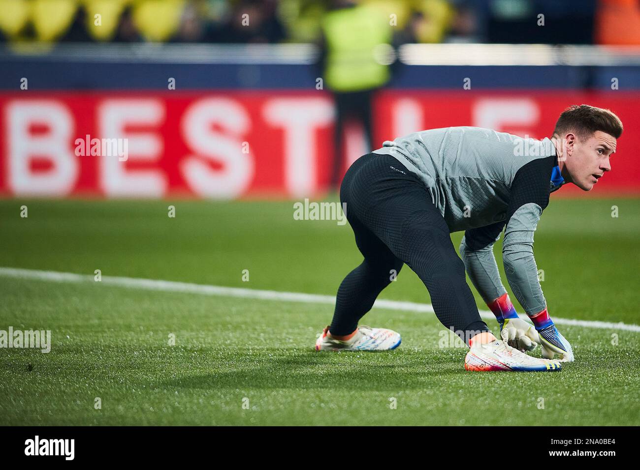 Marc Andre Ter Stegen (FC Barcelona, #1) se calienta Foto de stock