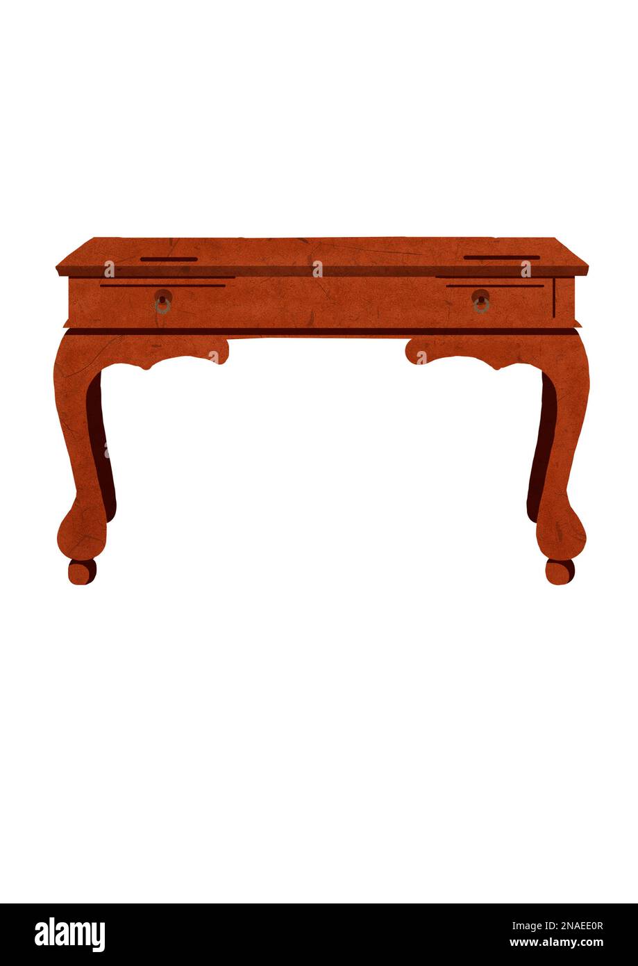 Estilo chino asiático vintage madera clásica cajón mesa alta