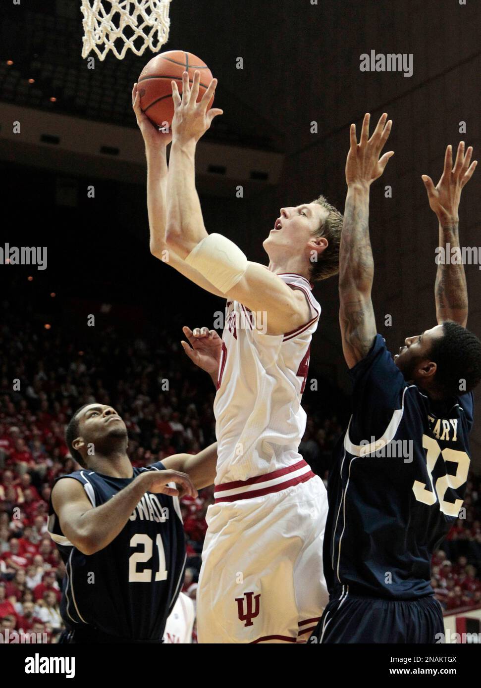 Indiana's Cody Zeller puts up a shot against Howard's Dadrian Collins
