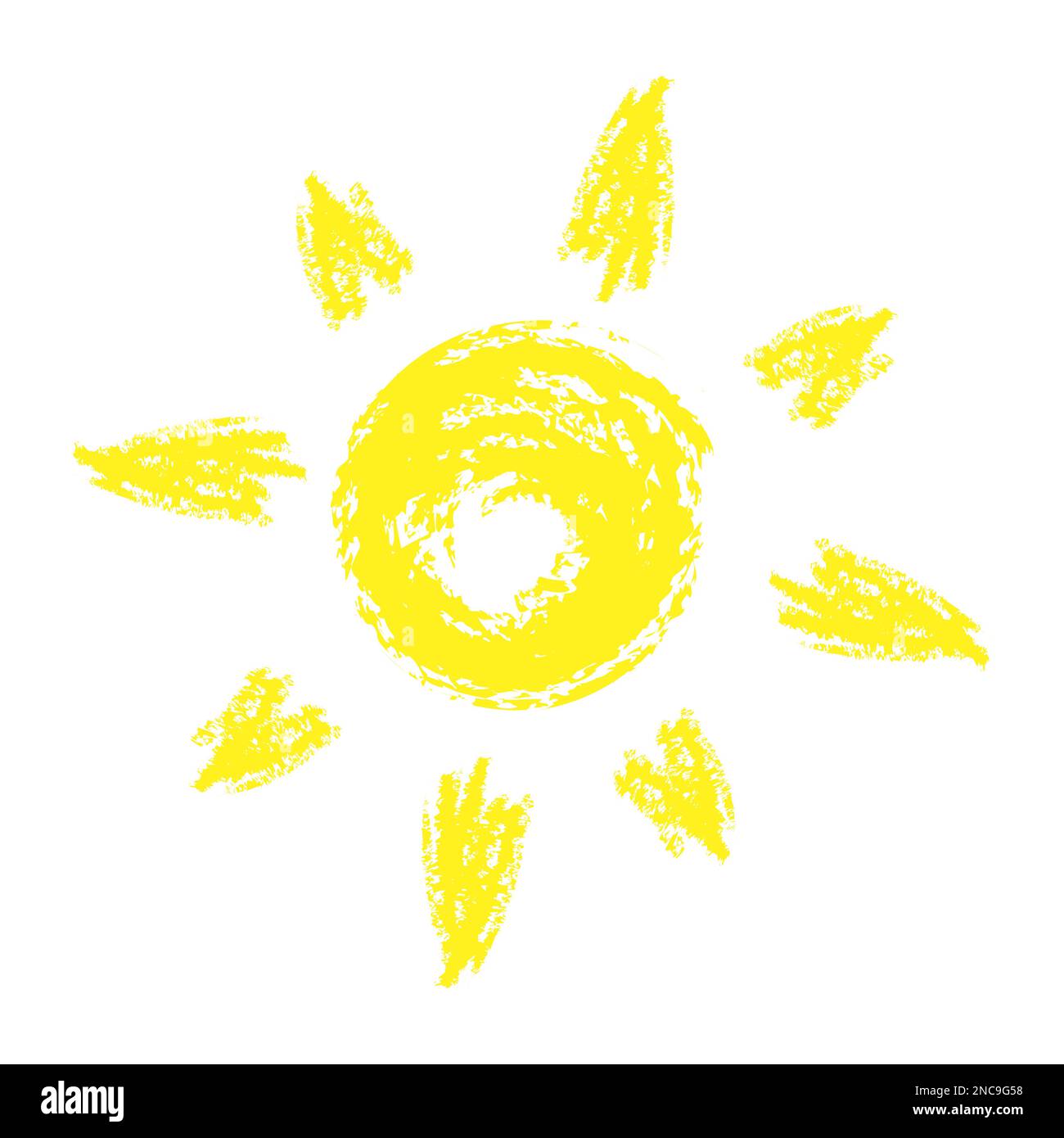 Ilustración vectorial del Sol. Dibujado a mano Sun boceto de tiza o