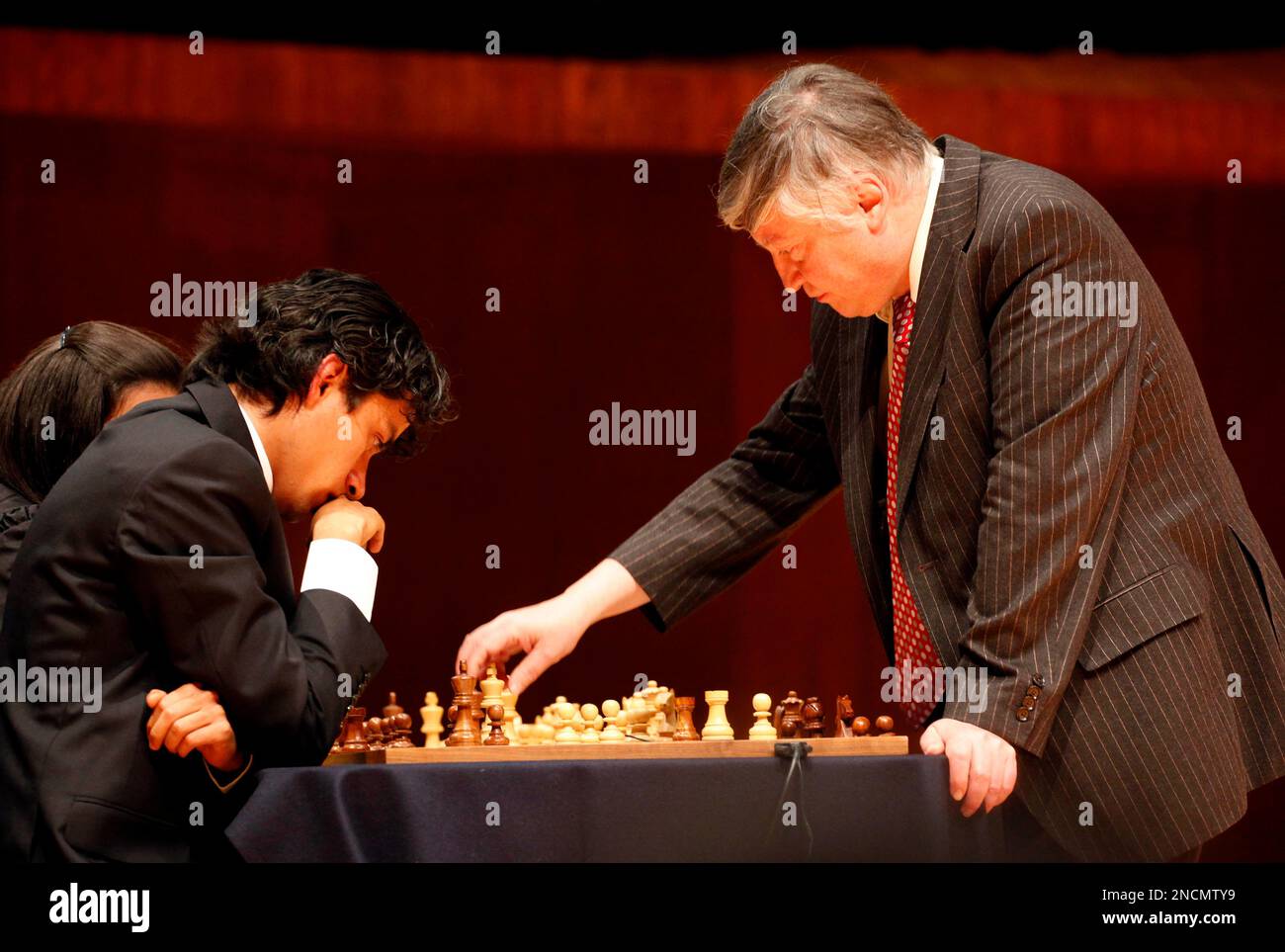 Former world chess champion Anatoly Karpov and his bride Natalia Bulanova  before registering their marriage Stock Photo - Alamy