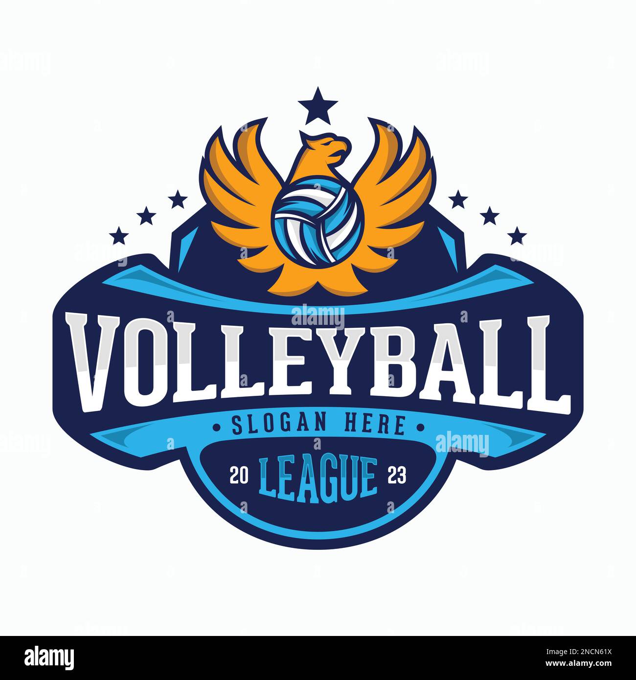 Logotipo del vector de la liga de voleibol para el equipo deportivo