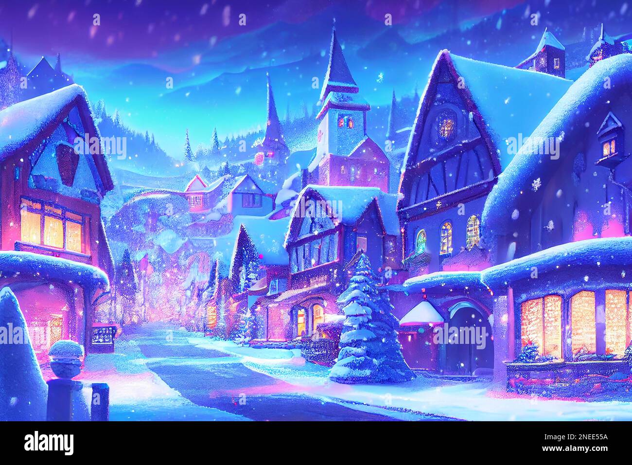 Pueblo de Navidad con nieve. Paisaje de pueblo de invierno. Vacaciones de Navidad. Ciudad cubierta de nieve. Generativa ai ilustración Fotografía de stock - Alamy Pueblo de Navidad con nieve. Paisaje de pueblo de invierno. Vacaciones de Navidad. Ciudad cubierta de nieve. Generativa ai ilustración Fotografía de stock - Alamy