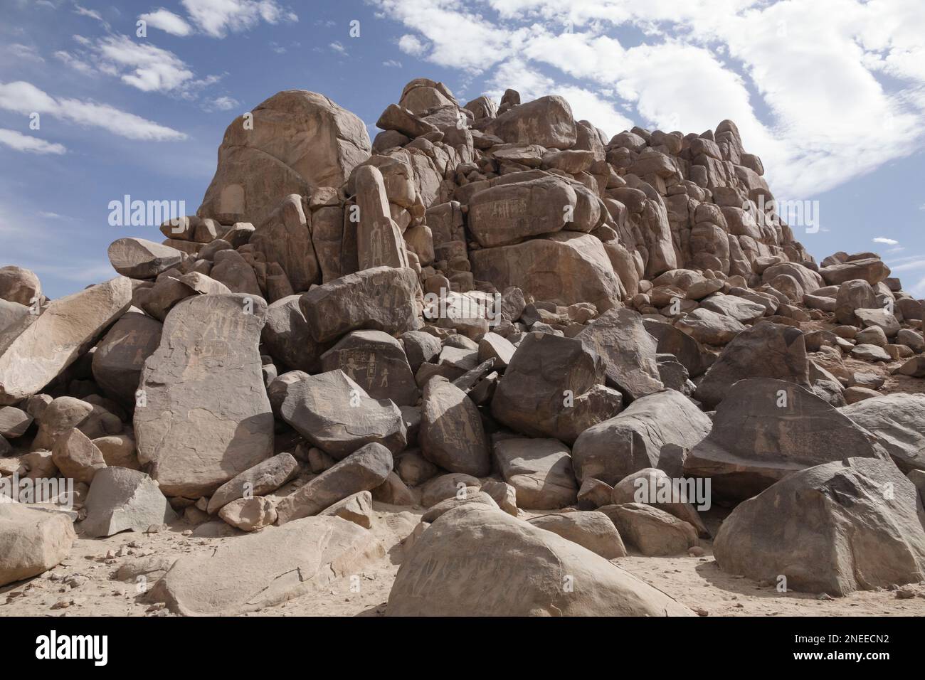 Inscripciones de roca en la isla de Sehel, Asuán, Egipto, Foto de stock