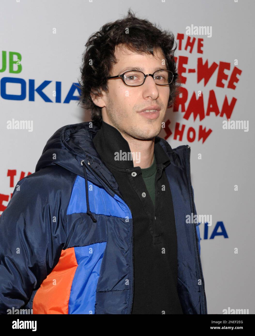 Actor Andy Samberg arrives at the opening night of The Pee-Wee Herman