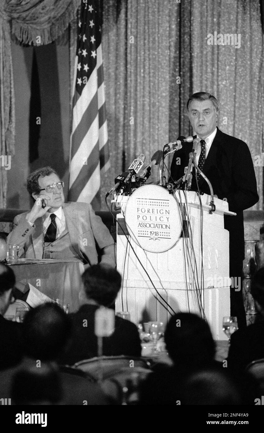 Former U.S. Vice President Walter Mondale addresses the Foreign Policy