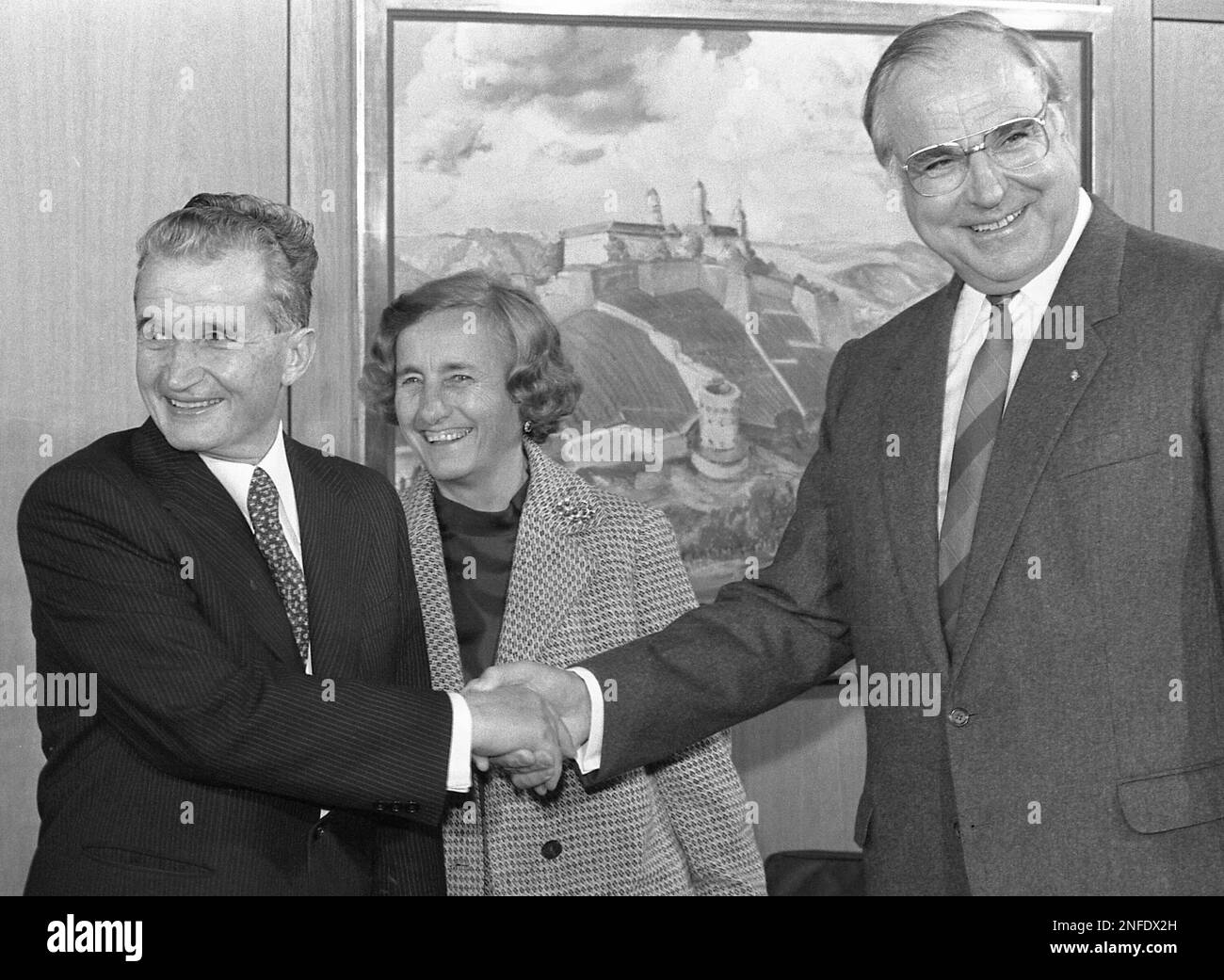 Romania's President Nicolae Ceausescu, left, and his wife Mrs. Elena ...