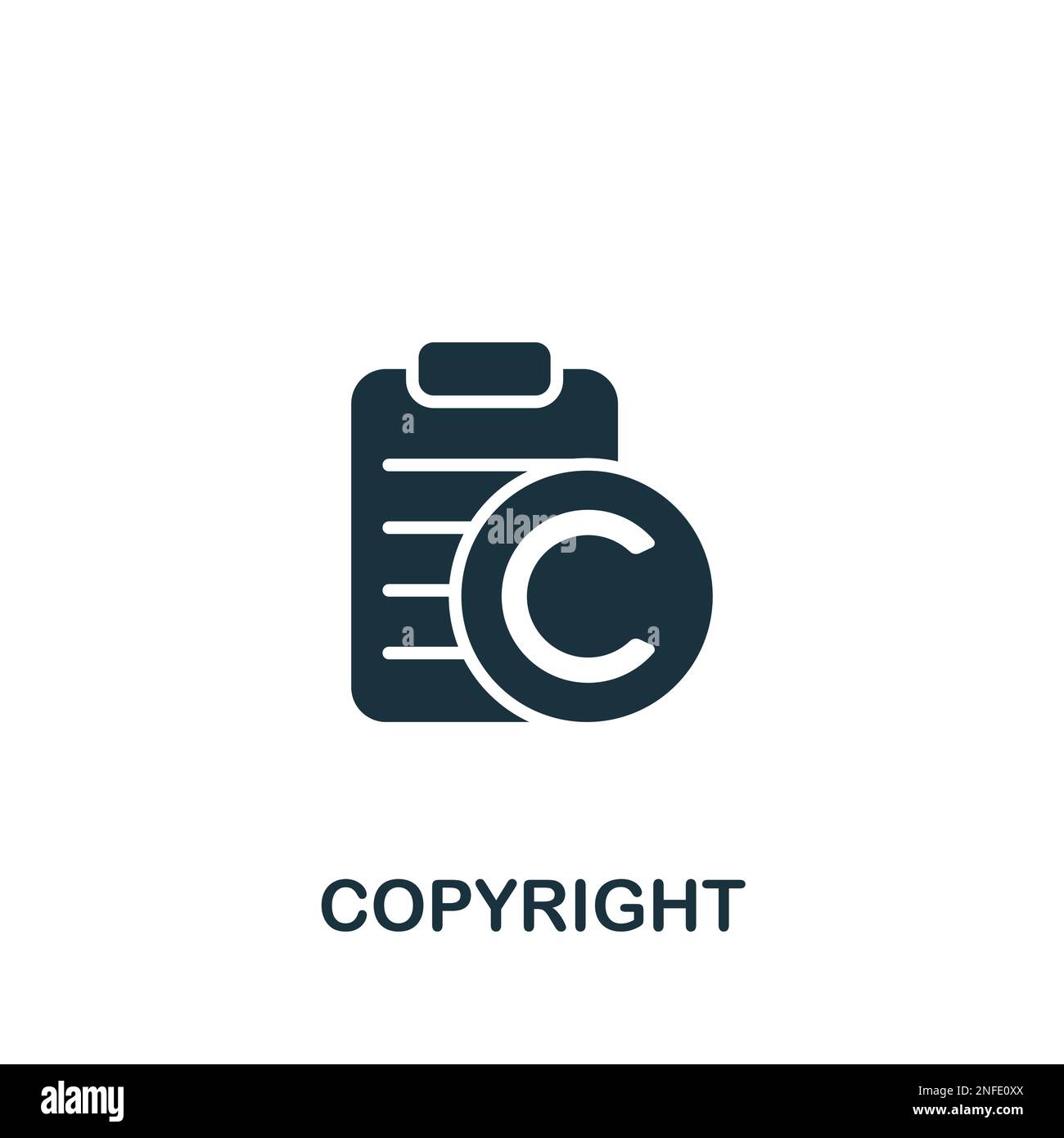Icono Copyright. Signo simple monocromo de la colección de propiedad intelectual. Icono de derechos de autor para logotipo, plantillas, diseño web e infografías. Ilustración del Vector