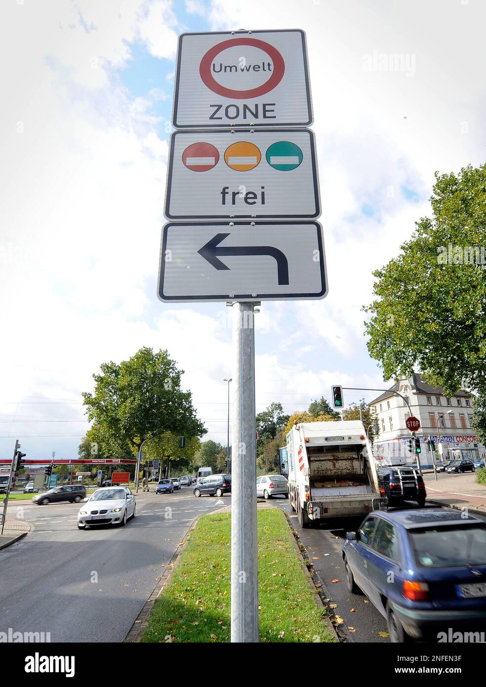 Ein Schild weist am Mittwoch, 1. Oktober 2008, in Gelsenkirchen auf