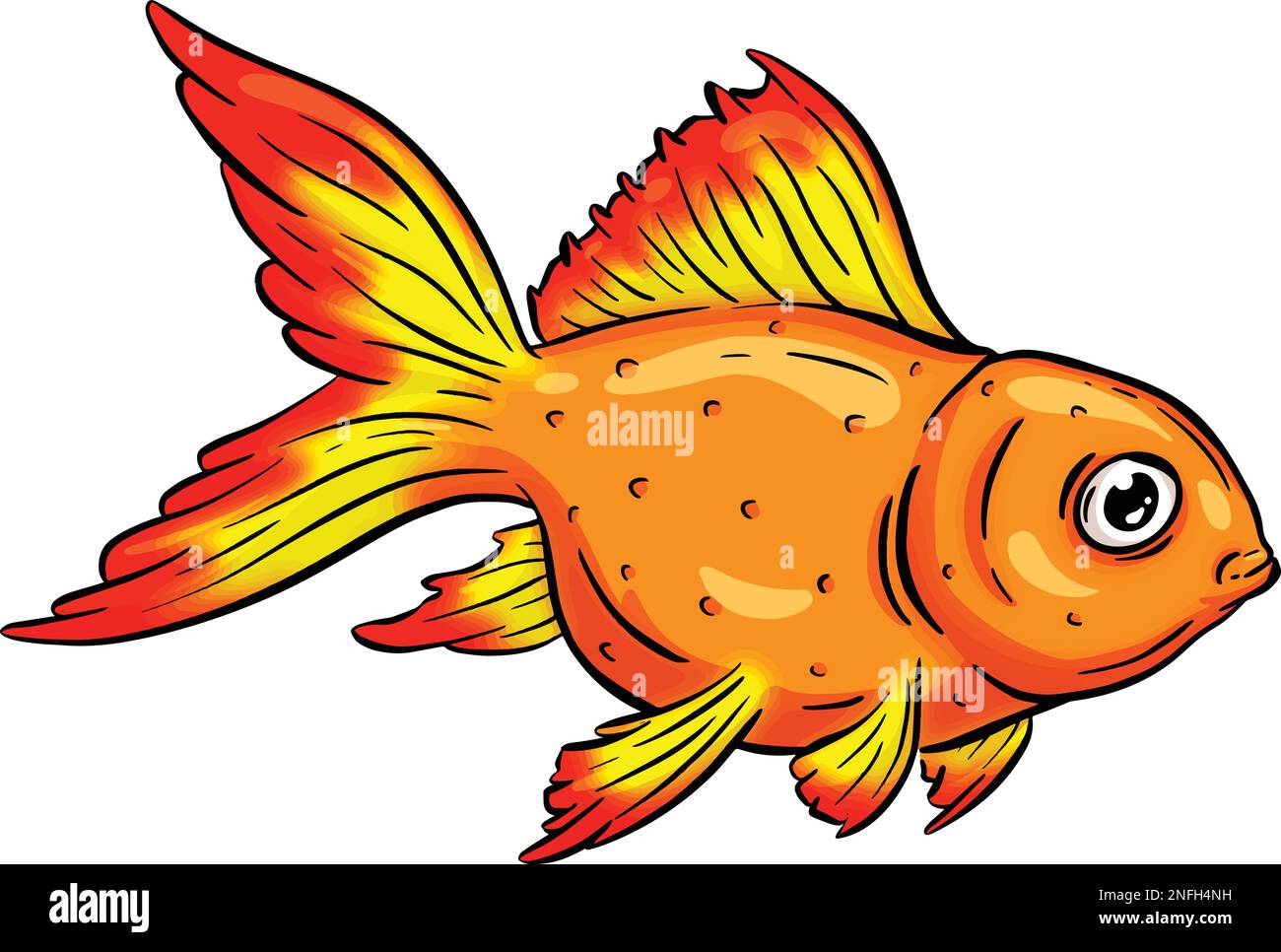 Ilustración de dibujos animados de peces marinos submarinos en un vector  Imagen Vector de stock - Alamy