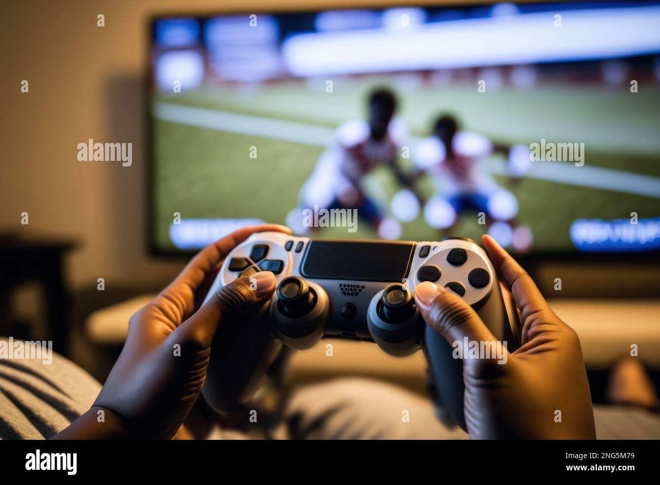 Manos de jóvenes jugando videojuegos frente a la televisión Fotografía de  stock - Alamy