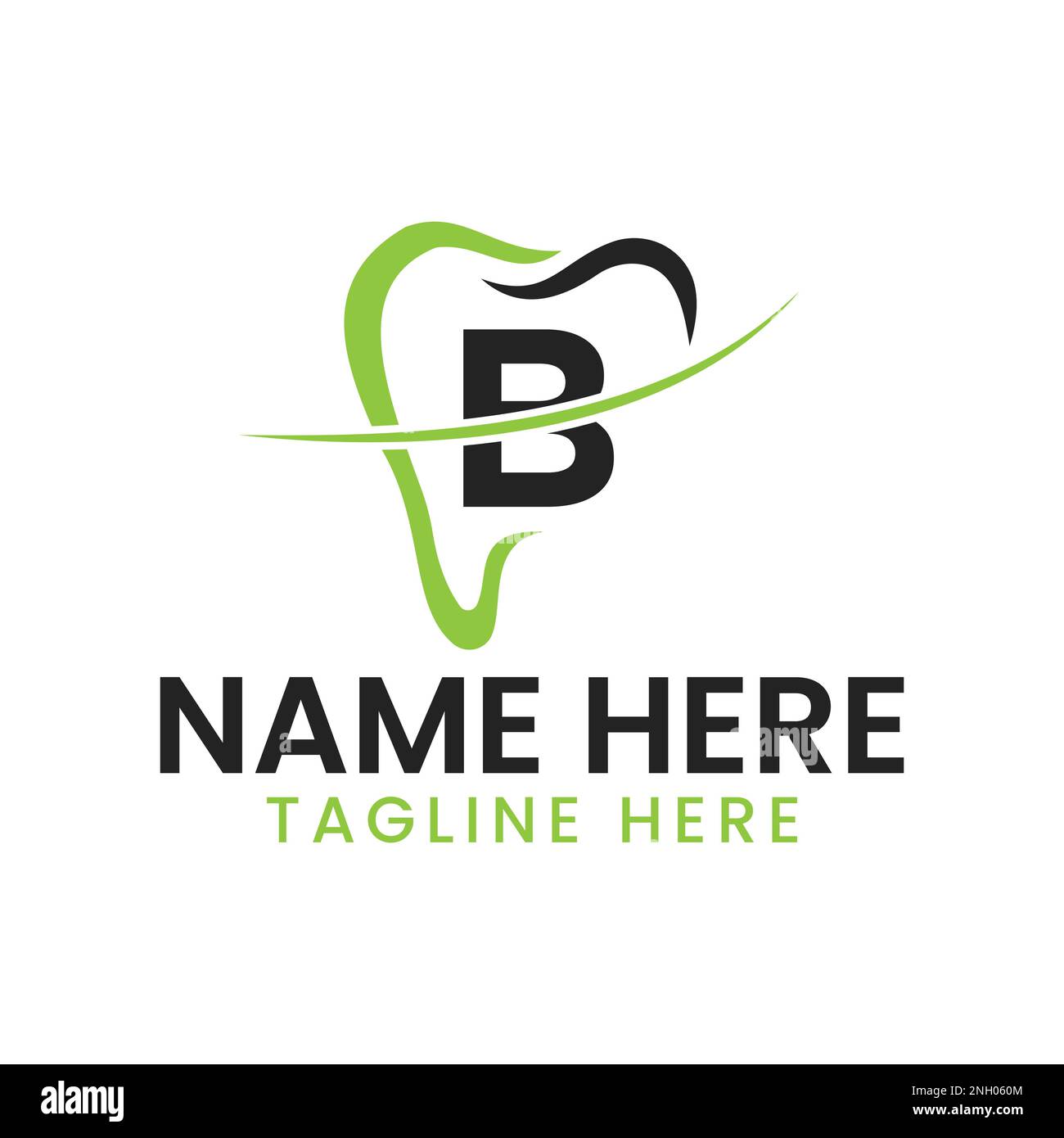 Concepto de logotipo dental de la letra B con dientes y sonrisa icono